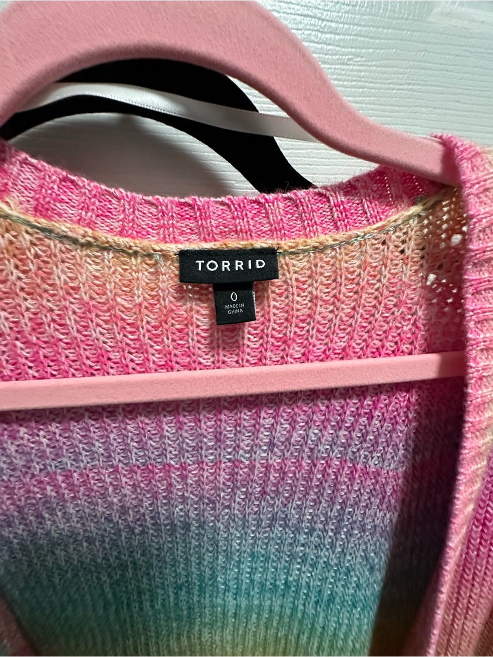 TORRID Pastel Rainbow Open-Front Long Cardigan Sweater - Picture 4 of 4